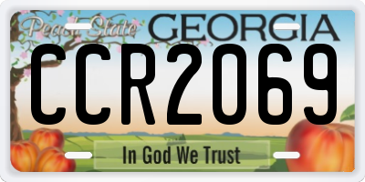 GA license plate CCR2069