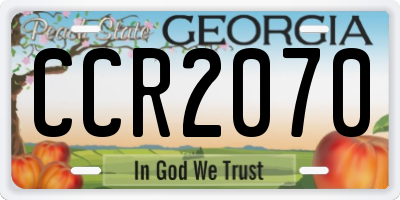 GA license plate CCR2070