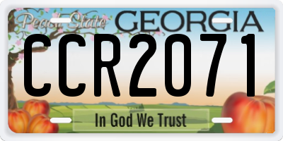 GA license plate CCR2071