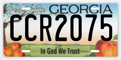 GA license plate CCR2075