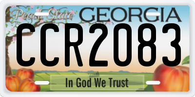 GA license plate CCR2083