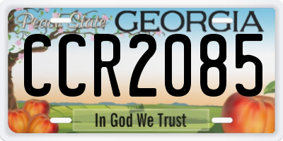 GA license plate CCR2085