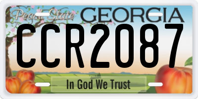 GA license plate CCR2087