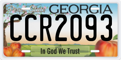 GA license plate CCR2093