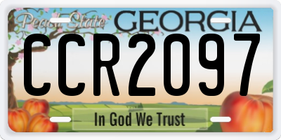 GA license plate CCR2097