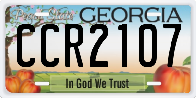 GA license plate CCR2107