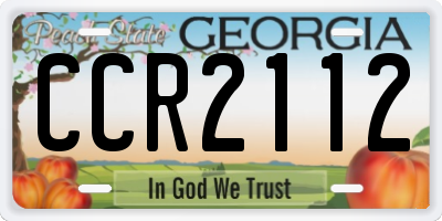 GA license plate CCR2112
