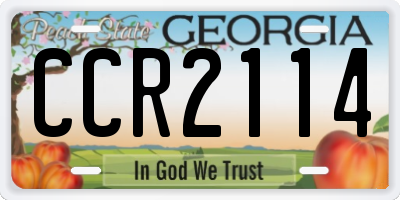 GA license plate CCR2114