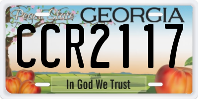 GA license plate CCR2117