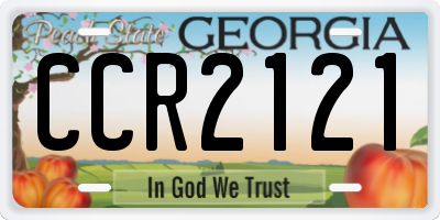 GA license plate CCR2121