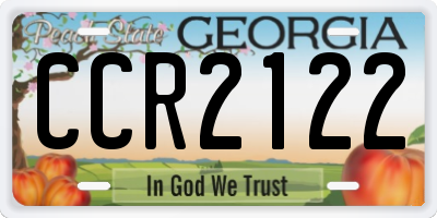 GA license plate CCR2122