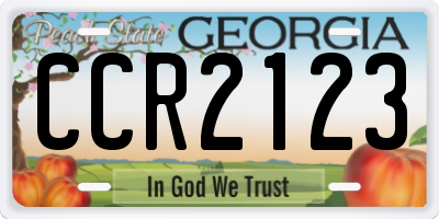 GA license plate CCR2123