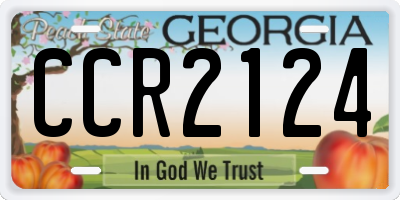 GA license plate CCR2124