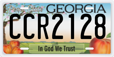 GA license plate CCR2128