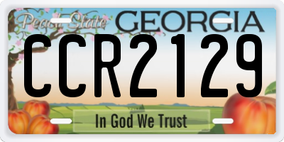 GA license plate CCR2129