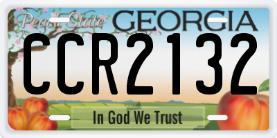 GA license plate CCR2132