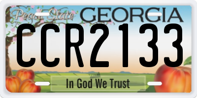 GA license plate CCR2133