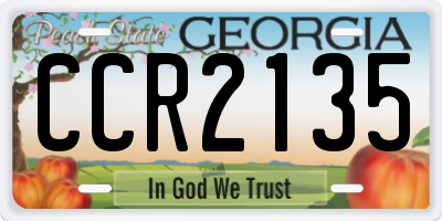 GA license plate CCR2135