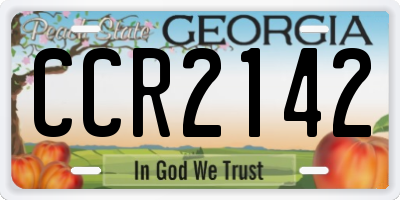 GA license plate CCR2142