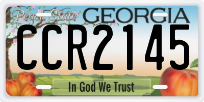 GA license plate CCR2145