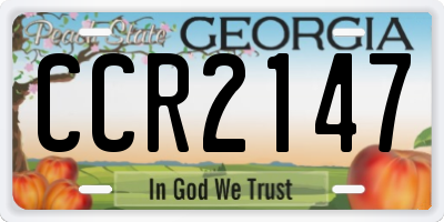 GA license plate CCR2147