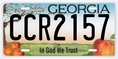 GA license plate CCR2157