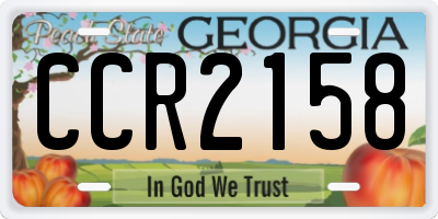 GA license plate CCR2158