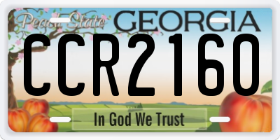 GA license plate CCR2160