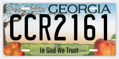 GA license plate CCR2161