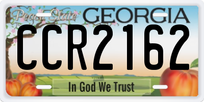 GA license plate CCR2162