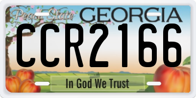 GA license plate CCR2166