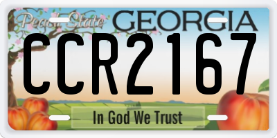 GA license plate CCR2167