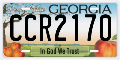 GA license plate CCR2170