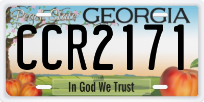 GA license plate CCR2171