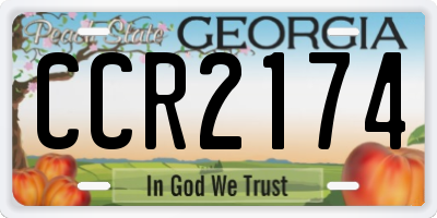 GA license plate CCR2174