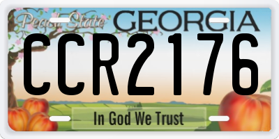 GA license plate CCR2176