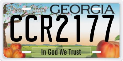 GA license plate CCR2177