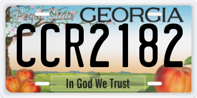 GA license plate CCR2182