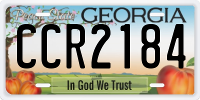 GA license plate CCR2184