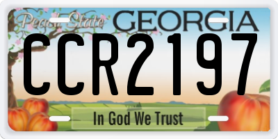 GA license plate CCR2197