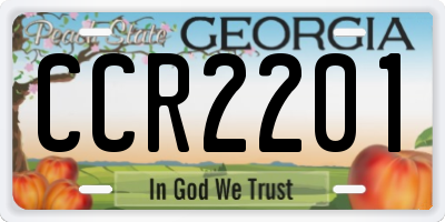 GA license plate CCR2201