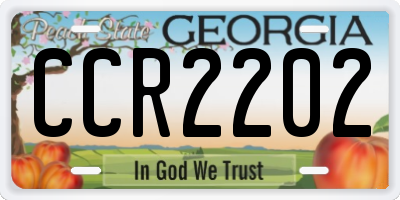 GA license plate CCR2202