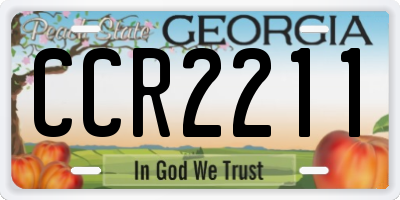 GA license plate CCR2211