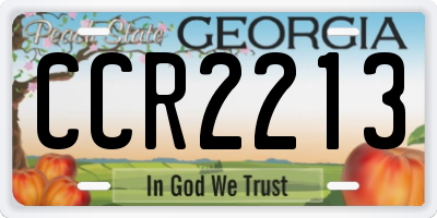 GA license plate CCR2213