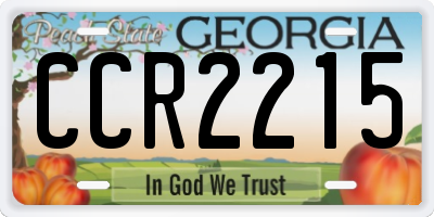 GA license plate CCR2215