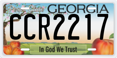 GA license plate CCR2217