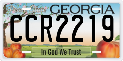 GA license plate CCR2219
