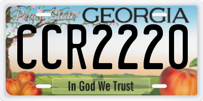 GA license plate CCR2220