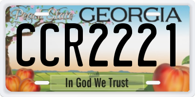 GA license plate CCR2221