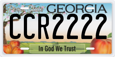 GA license plate CCR2222